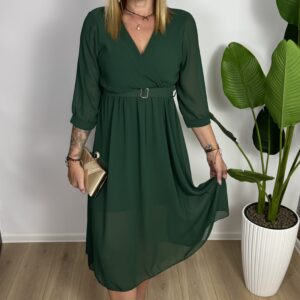 Piękna sukienka plisowana z paskiem