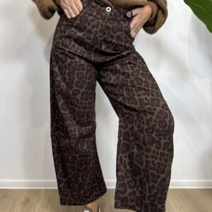 Spodnie jeansowe baggy panterka